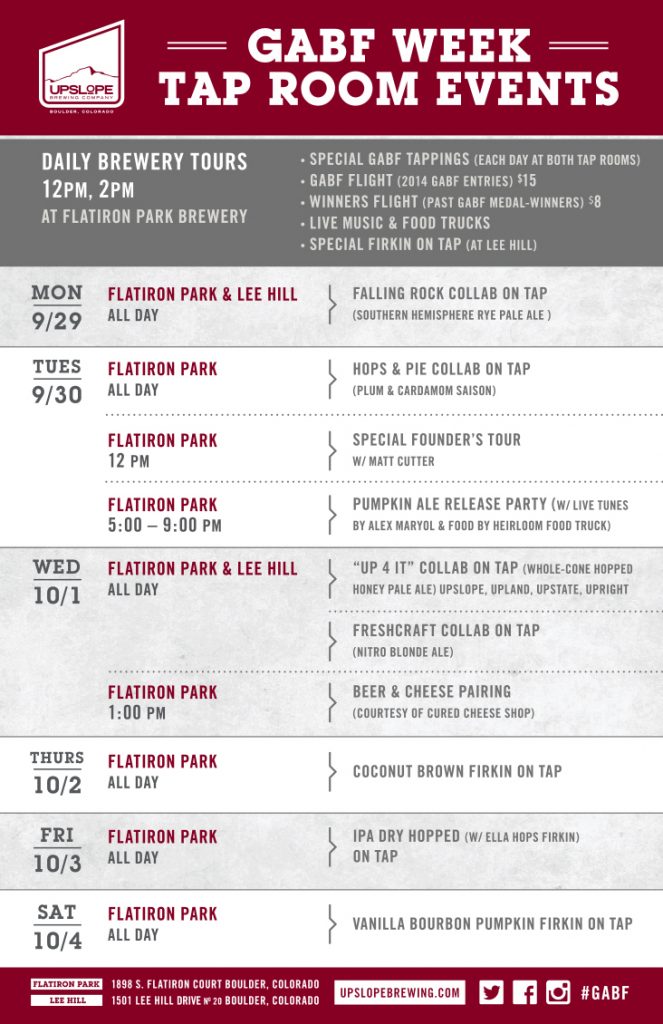 GABF Tap Room Event Schedule