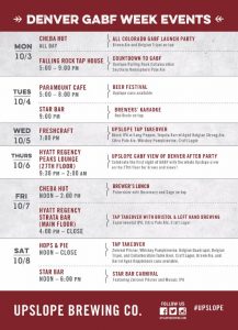 Upslope GABF 2016 Denver Events