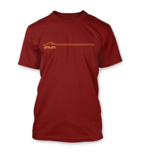 upslope shirt Sunset-Mountain-Logo-Tee-Cardinal-front